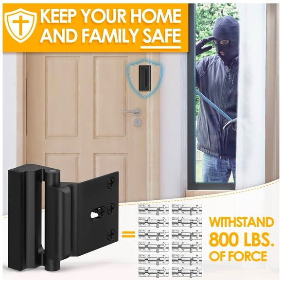 Home Security Door Reinforcement Lock - Picture 2 of 6